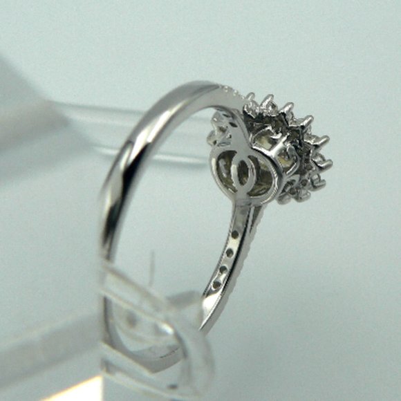 Sz 9 Genuine Yellow Moissanite (VS) Halo Ring - Picture 4 of 6